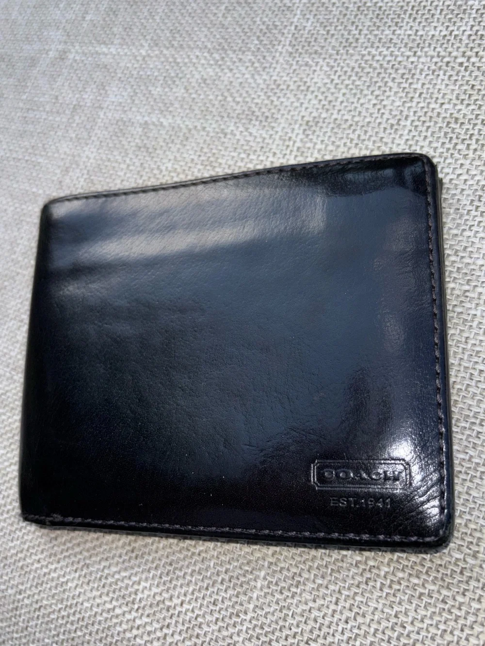 Coach black wallet leather est 1941 bifold